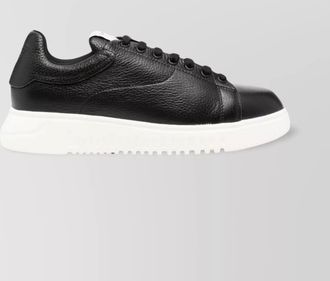 Emporio Armani leather sneakers with chunky rubber sole