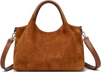 Generic Suede Handbags Soft Women Bag Small Casual Female Messenger Shoulder Ladies Crossbody(Yellow Brown)