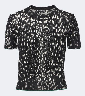 Tom Ford Jacquard velvet T-shirt
