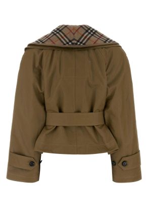 Burberry Womens Army Green Cotton Jacket Lichen Giubbini