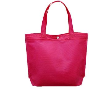 Generic Tote Pouch with Handle, Multi-color Handbag, Reusable Non Woven Fabric Shopping Bag, Large Capacity Grocery Storage Bag(32cm,rose red)