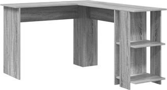 vidaXL Vidaxl - Corner Desk with Storage Grey Sonoma 140 x 113.5 x 75 cm