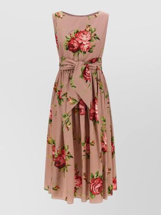 Dolce & Gabbana rose bouquet dress sleeveless pleated skirt