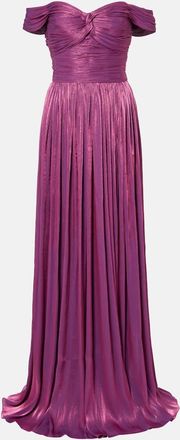 Costarellos Abito lungo con scollo bardot