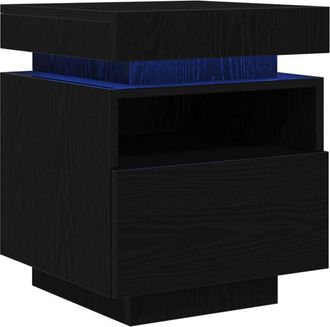 vidaXL Bedside Cabinet with Drawer 2 pcs Black oak 40 x 39 x 48.5 cm Vidaxl
