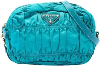 Prada Pre-owned Borsa a tracolla con nylon arricciato - - Pre-owned - Donna - Blu - ONE SIZE