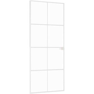 vidaXL Vidaxl - Puerta De Interior Vidrio Templado Y Aluminio Blanco 83x201,5cm
