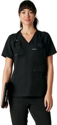 Members Only Palermo 4-Pocket Scrub Top in Black at Nordstrom, Size Xx-Large