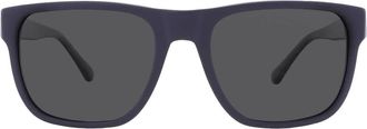 Emporio Armani Polarized Dark Grey Square Mens Sunglasses EA4163 508881 56