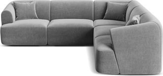 Cosmopolitan Design Sof&aacute; esquinero sim&eacute;trico modular 6 plazas terciopelo gris