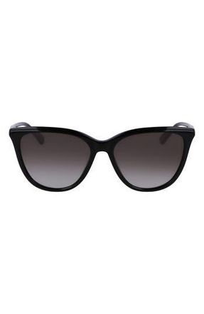 Longchamp Le Pliage 56mm Gradient Tea Cup Sunglasses in Black at Nordstrom Rack