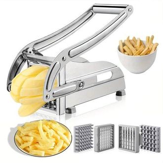 OEM Cortador De Patatas Fritas Profesional, Robusto, De Acero Inoxidable, Con Mango C&oacute;modo Y Hoja Recta, Ideal Para Preparar Patatas Fritas Caseras