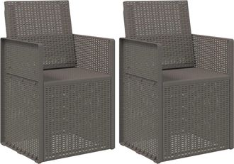 vidaXL Sillas De Comedor De Jard&iacute;n 2 Uds. Gris Claro Pp Vidaxl