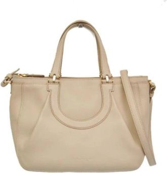Ferragamo Tweedehands leren schoudertassen - Dames - Vintage Shopper - Beige - ONE Size - Leer - Vintage