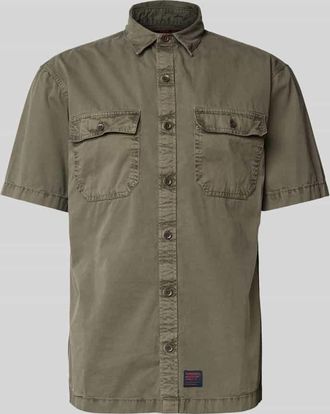 Superdry Regular Fit Freizeithemd mit 1/2-Arm Modell Military in Khaki, Größe XL