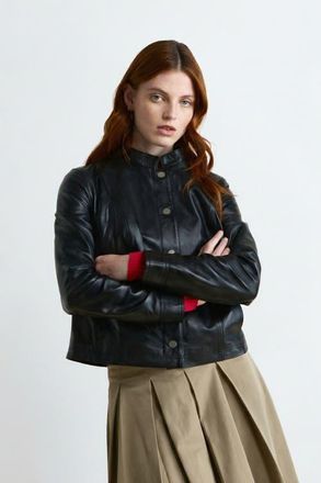 FURNIQ Amelia Leather Jacket in Black at Nordstrom, Size Xx-Large