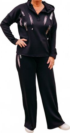 Frank Lyman Design Casual Relaxed Full-Length Trouser Pants In Black