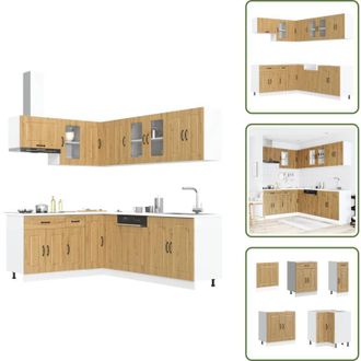 vidaXL Mobili da cucina in legno - vidaXL Set Mobili da Cucina 11 pz Kalmar Rovere Artigianale Truciolato - Mobili da cucina con scomparti