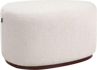 Beliani Beliani - Modern Upholstered Fabric Stool Pouffe Accent Solid Pattern Light Beige Saco