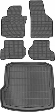 OEM Juego De Alfombrillas De Goma Para Coche Y Alfombrilla Para Maletero Para Skoda Octavia Ii Liftback (2009-2013)