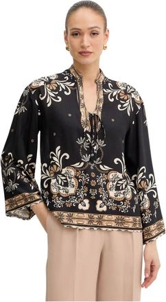Twinset Dames, Blouses & Shirts, Zwart, Maat: XS Linnen
