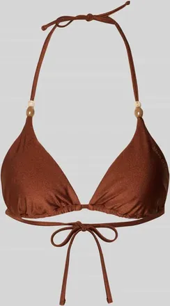 Marc O'Polo Bikini-Oberteil mit Label Print in Mittelbraun, Gr&ouml;&szlig;e XL
