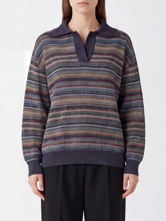 Missoni Polo in maglia a righe multicolor con scollo a V e vestibilit&agrave; relaxed