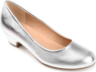 Journee Collection Saar Pump - Wide Width in Silver at Nordstrom Rack, Size 6.5