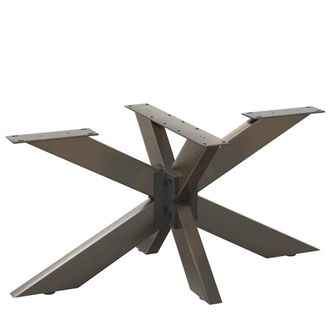 Berkfield Home Coffee Table Leg Spider Shape Natural Steel 98x58x(42-43) cm Steel in Black