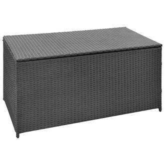 Berkfield Home Garden Storage Box Black 120x50x60 cm Poly Rattan | Size: 120 x 50 x 60 cm