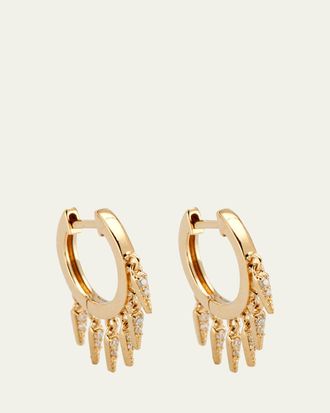 Sydney Evan 14k Diamond Fringe Huggie Hoop Earrings