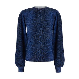 Twinset St.python Sweater - Dames - Ronde hals truien - Blauw - M - Truien & Vesten