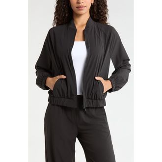 Zella Atlas Bomber Jacket in Black at Nordstrom, Size X-Small