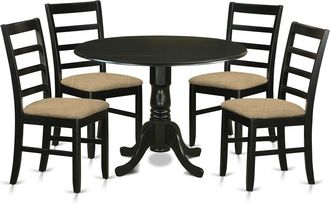East West Furniture DLPF5-BLK-C 5 PcKitchen Table set - Small Kitchen Table and 4 Kitchen Dining Chairs