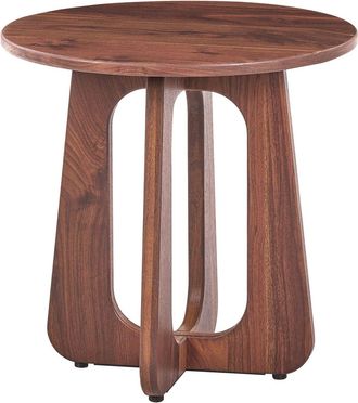 Beliani Tavolino Laterale Con Piano Effetto Legno Stile Retr&ograve; Moderno Mid-century Marrone Gaillard