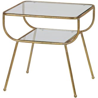 Woood Mesa auxiliar de metal - Lat&oacute;n