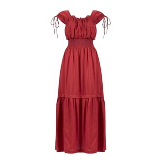 Pinko Pacific Jurk - Dames - Casual kleedjes - Rood - S - Katoen - Kleedjes