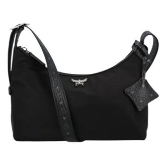 MCM Cross Body Bags, female, Black, Size: ONE SIZE Aren Hobo