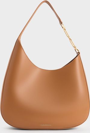Charles & Keith Agatha Chain-Accent Slouchy Hobo Bag