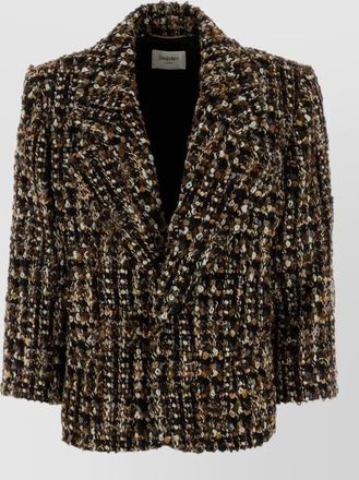 Saint Laurent tweed single breasted coat