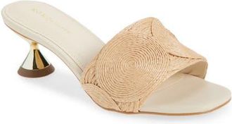 Koko + Palenki Silan Kitten Heel Slide Sandal in Natural Raffia at Nordstrom, Size 11Us