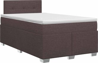 vidaXL Cama Box Spring Con Colch&oacute;n Marr&oacute;n Oscuro 120 X 200 Cm Tela Vidaxl
