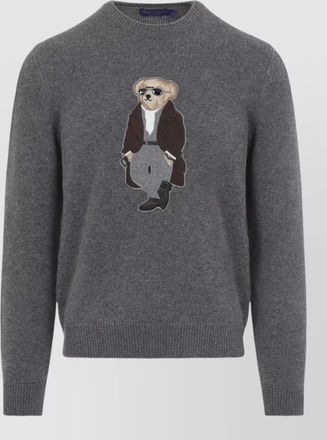 Ralph Lauren Purple Label bear crew neck pullover graphic design