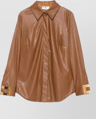 Elisabetta Franchi faux leather fitted jacket