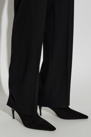 Balenciaga Duchesse Suede Heeled Ankle Boots, Womens, Black