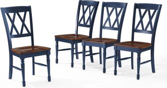 Crosley Furniture Shelby 4-Piece Dining Chair Set Navy - 4 Chairs