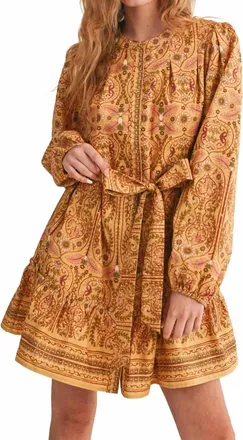 Merci Mara Dress In Gold/ Yellow