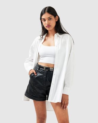 Belle & Bloom Wilder Days Vegan Leather Shorts