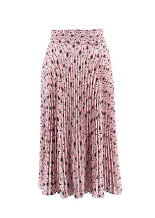 Prada Pink Floral Pleated Midi Skirt Size XXS