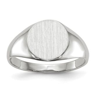 Diamond2Deal 14k White Gold Closed Back Signet Ring
